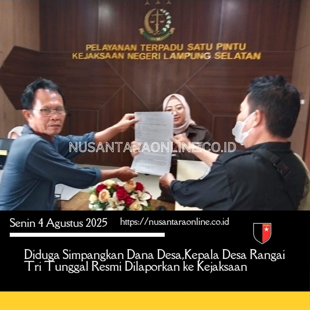 Diduga Simpangkan Dana Desa,Kades Rangai Tri Tunggal Resmi di Laporkan ke Kejaksaan
