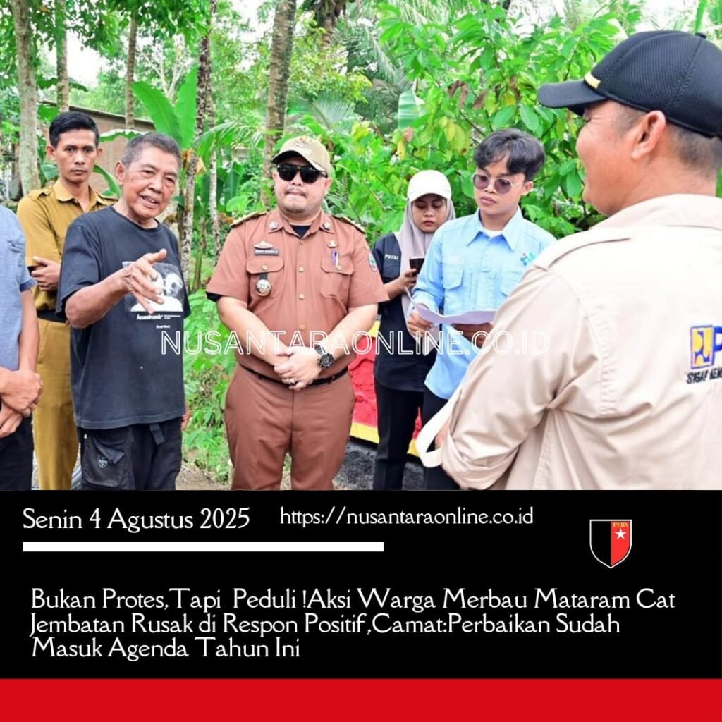 Bukan Protes, Tapi Peduli! Aksi Warga Merbau Mataram Cat Jembatan Rusak Direspons Positif, Camat: Perbaikan Sudah Masuk Agenda Tahun Ini