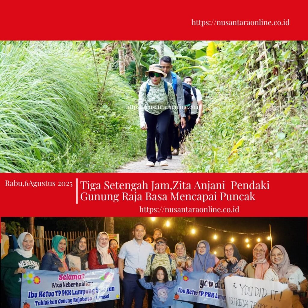 Tiga Setengah Jam,Zita Anjani Pendaki Gunung Raja Basa Mencapai Puncak..!
