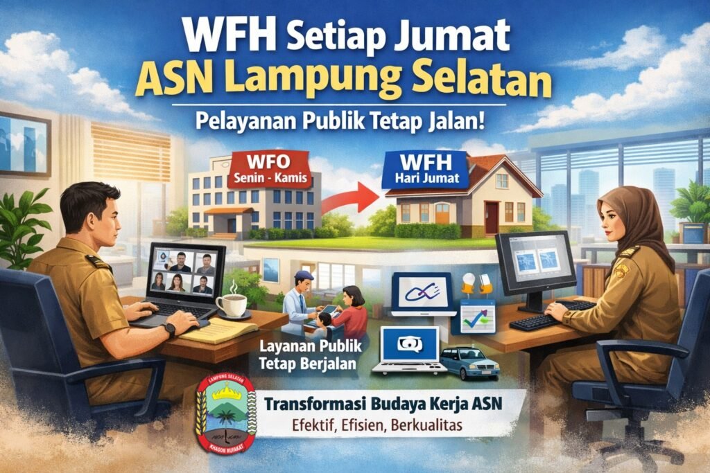 Mulai Besok, ASN Lampung Selatan WFH Tiap Jumat, Pemkab Pastikan Pelayanan Publik Tetap Jalan, Ini Skemanya!
