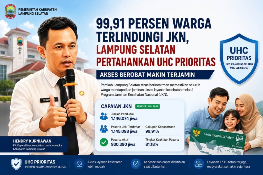 Akses Berobat Kian Terjamin, 99,91 Persen Warga Lampung Selatan Terlindungi JKN