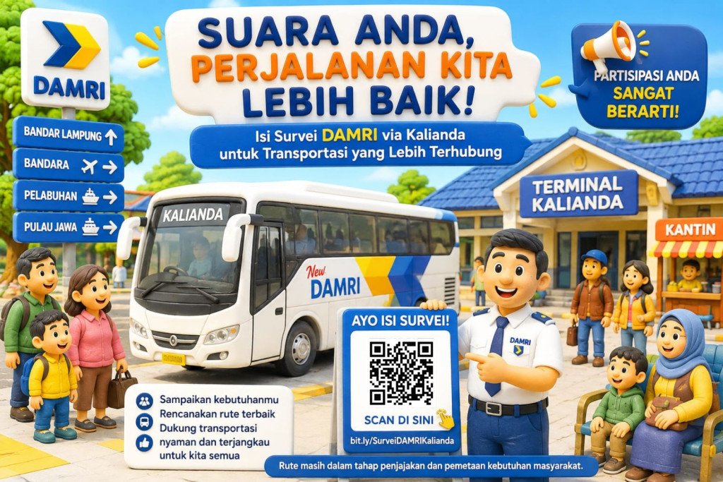 Suara Anda Dibutuhkan! Pemkab Lampung Selatan Ajak Warga Isi Survei Rute DAMRI via Kalianda